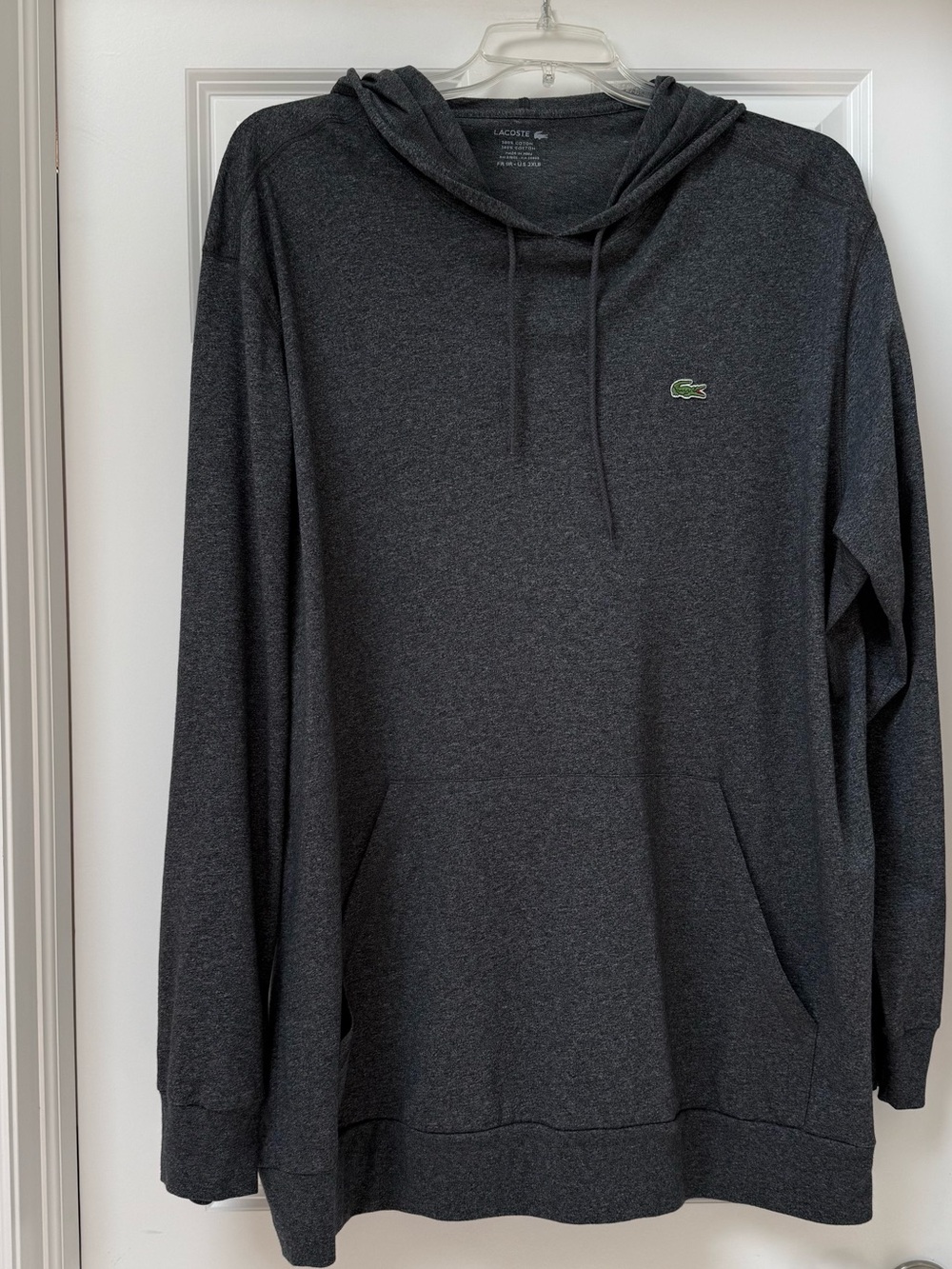 LACOSTE mens’s size 3X long sleeve hooded t-shirt